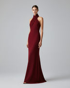 VIRENNE Halter Column Gown