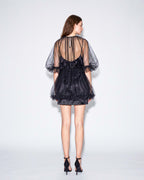 NEFELE Silk Satin & Tulle Mini Dress