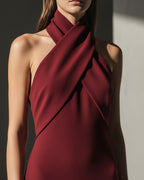 VIRENNE Halter Column Gown