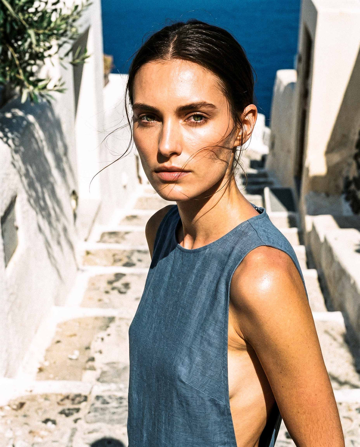 Velia Asymmetrical Linen Mini Dress