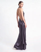 Mireille Silk Satin Evening Gown