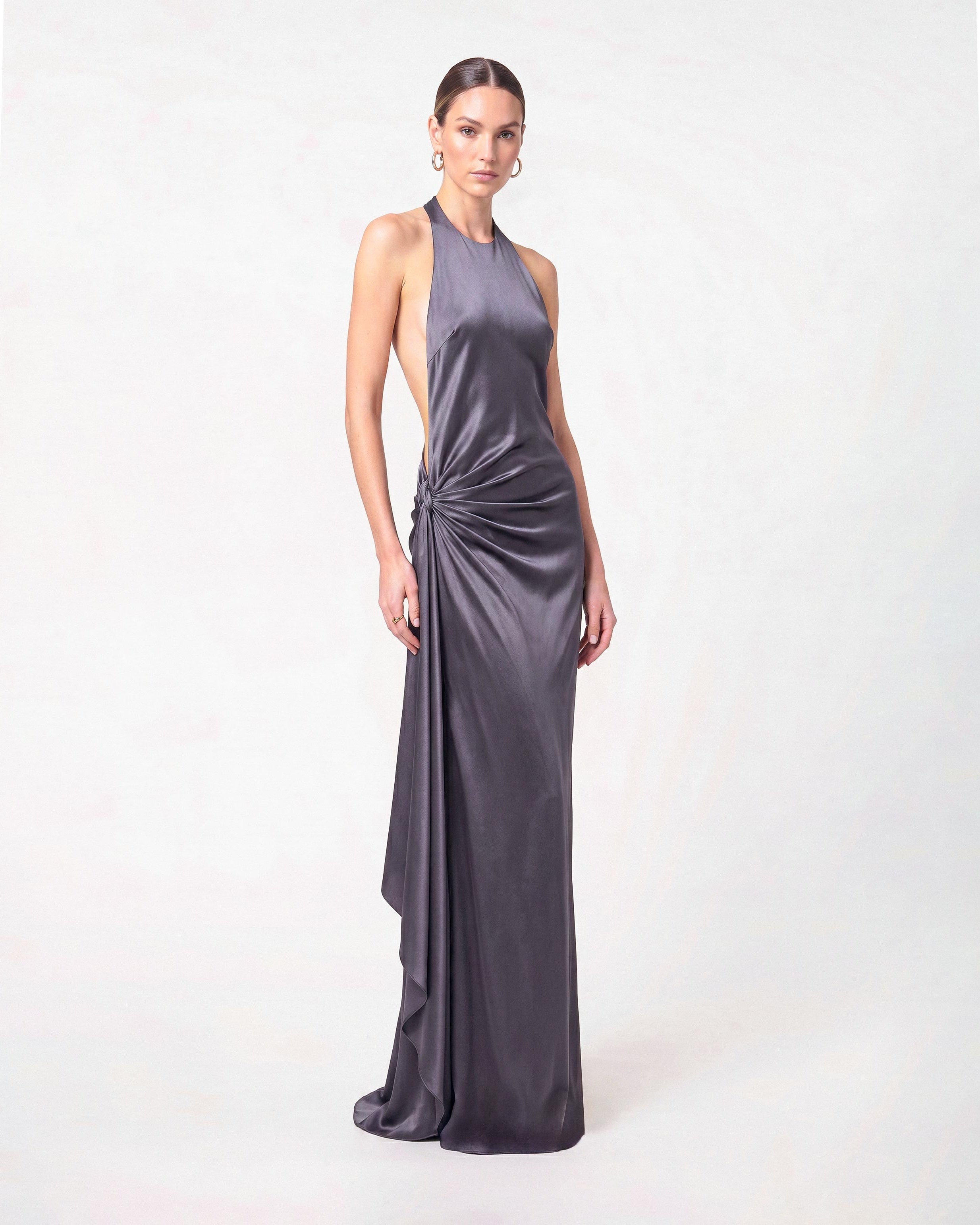 Mireille Silk Satin Evening Gown