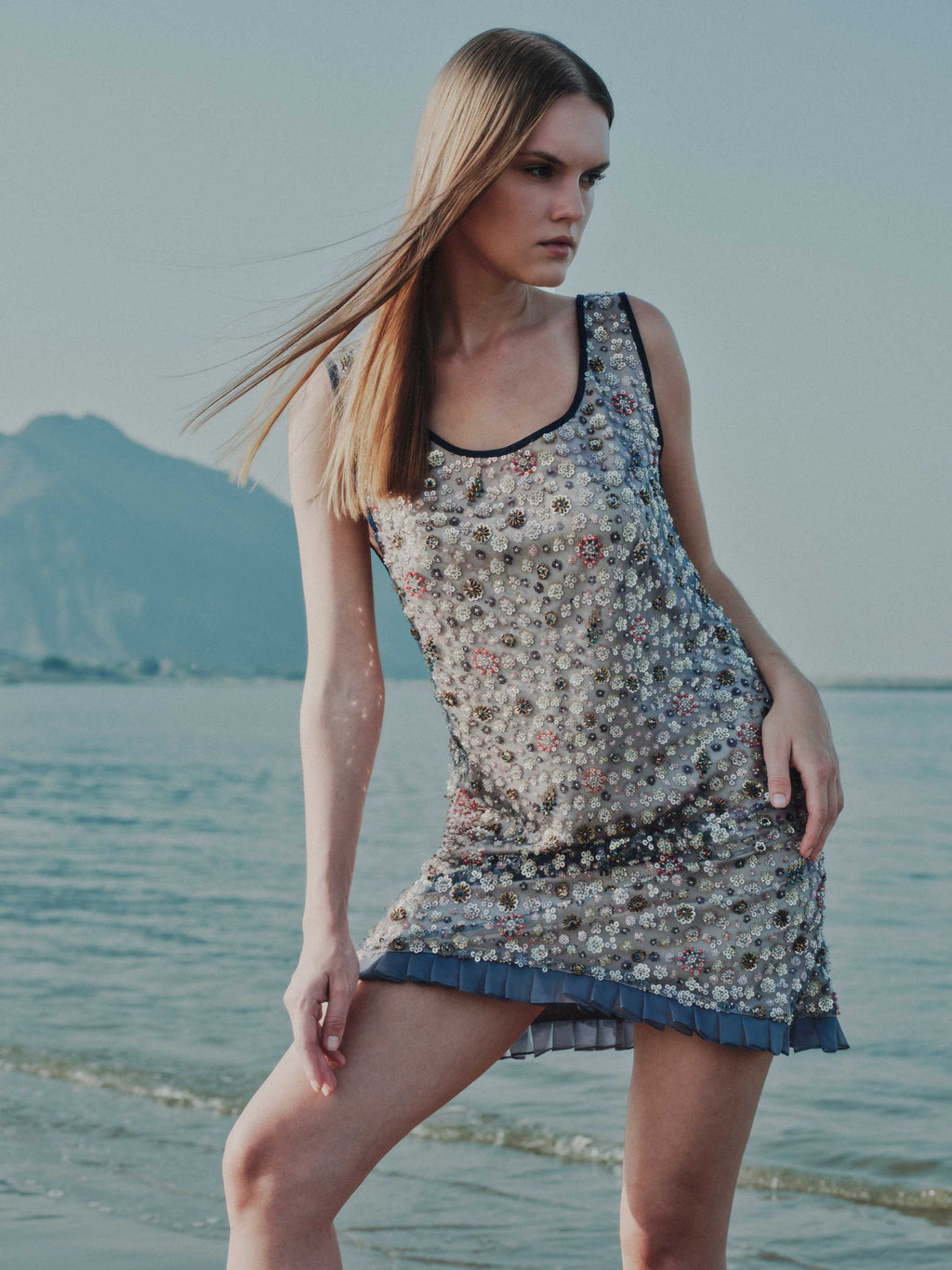 Floral Embroidered Mini Dress