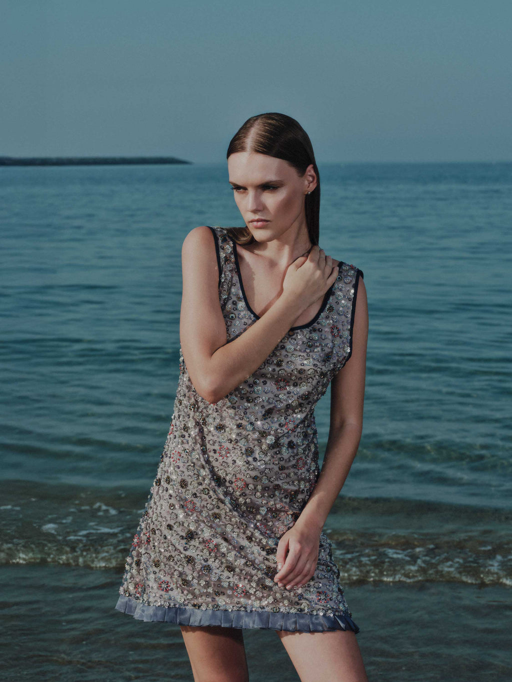 Floral Embroidered Mini Dress