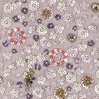 Close-up of Ayla fabric – floral embroidery with sequin and bead embellishments