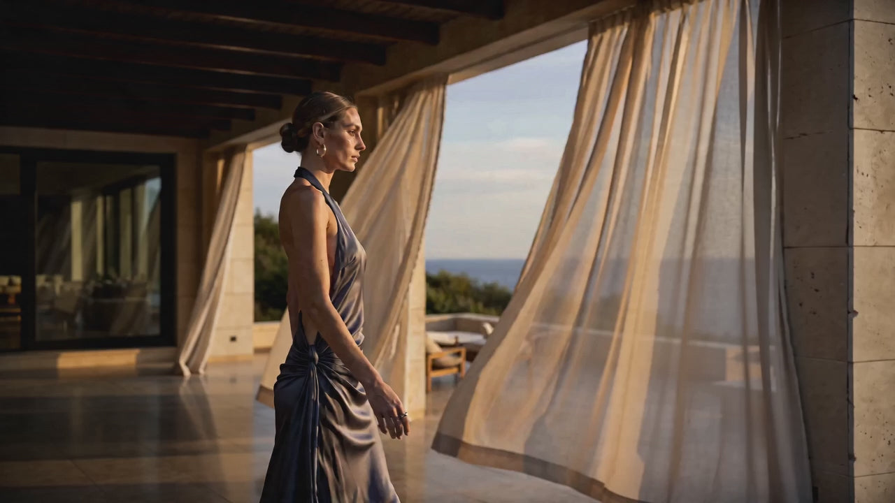 Mireille silk satin gown A|LOUD
